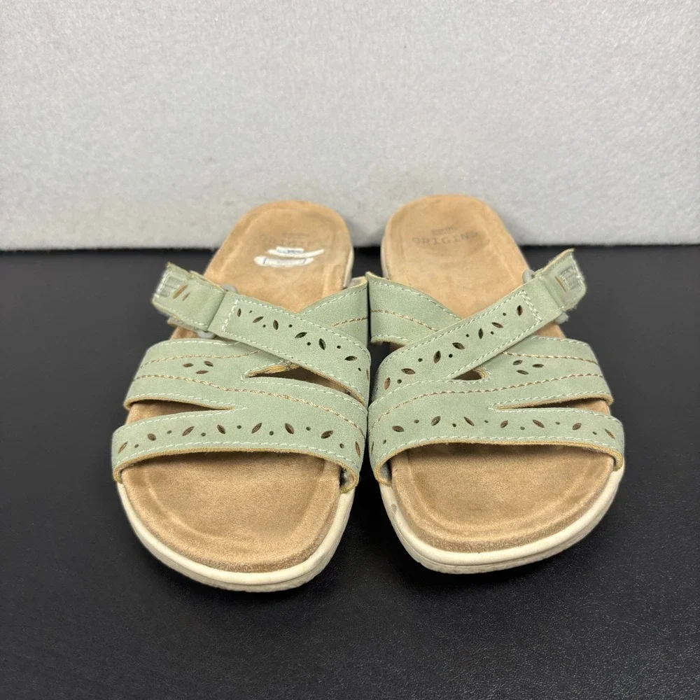Earth Origins Sandra Womens Sandals Size 7.5  Green Strappy Comfort Casual Shoes